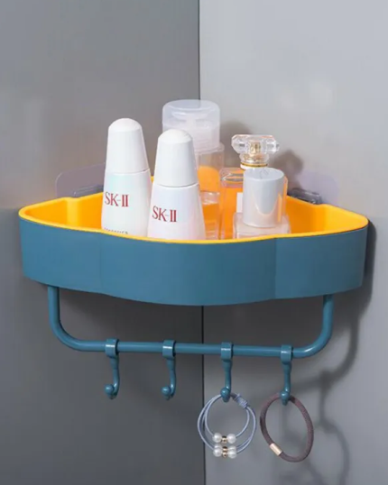 Wall Mounted Corner Shelf with Hook, Bathroom Accessories, Shampoo Shower Shelf.