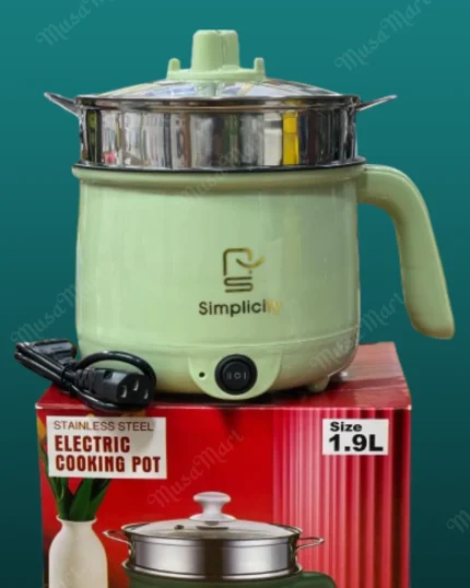 Simplicity Electric Cooking Pot with Steamer/ Multi Function Nonstick Electric Cooker.