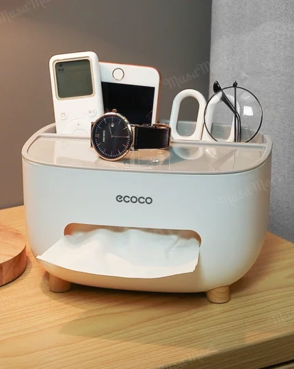 ECOCO Napkin Holder Household Living Room Dining Room Multi function Remote Control Storage Box